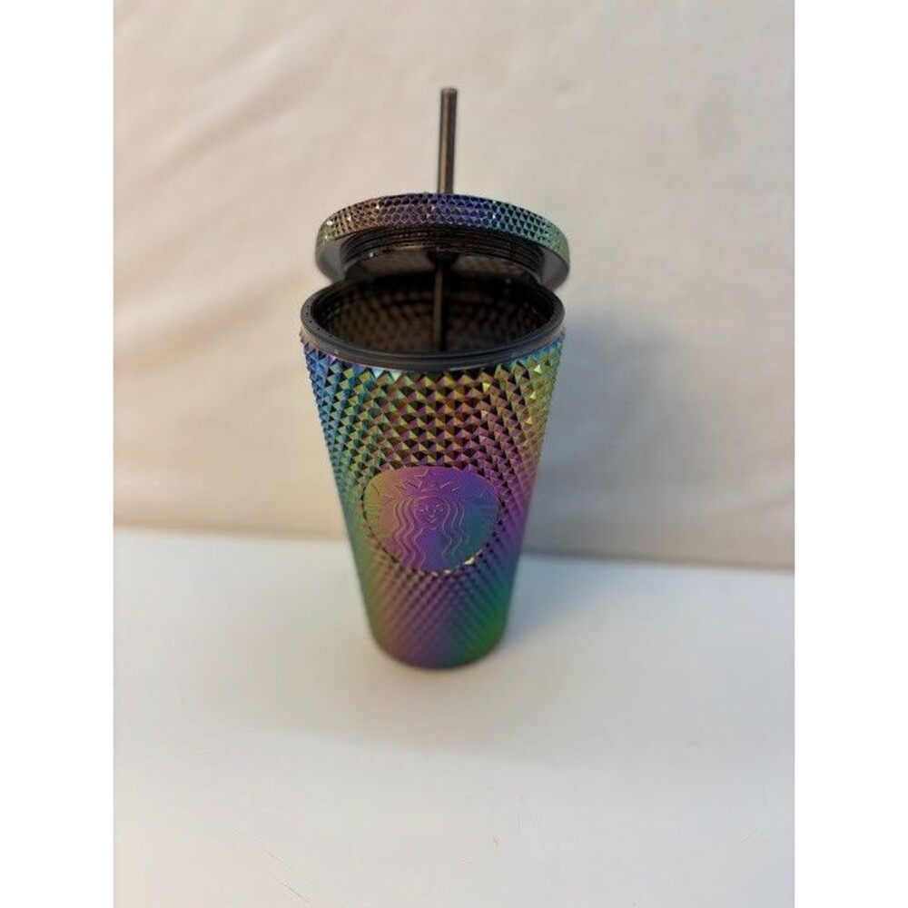 Starbucks Tumbler 16oz OIl Slick Rainbow Colorful Grande Cold Cup NEW